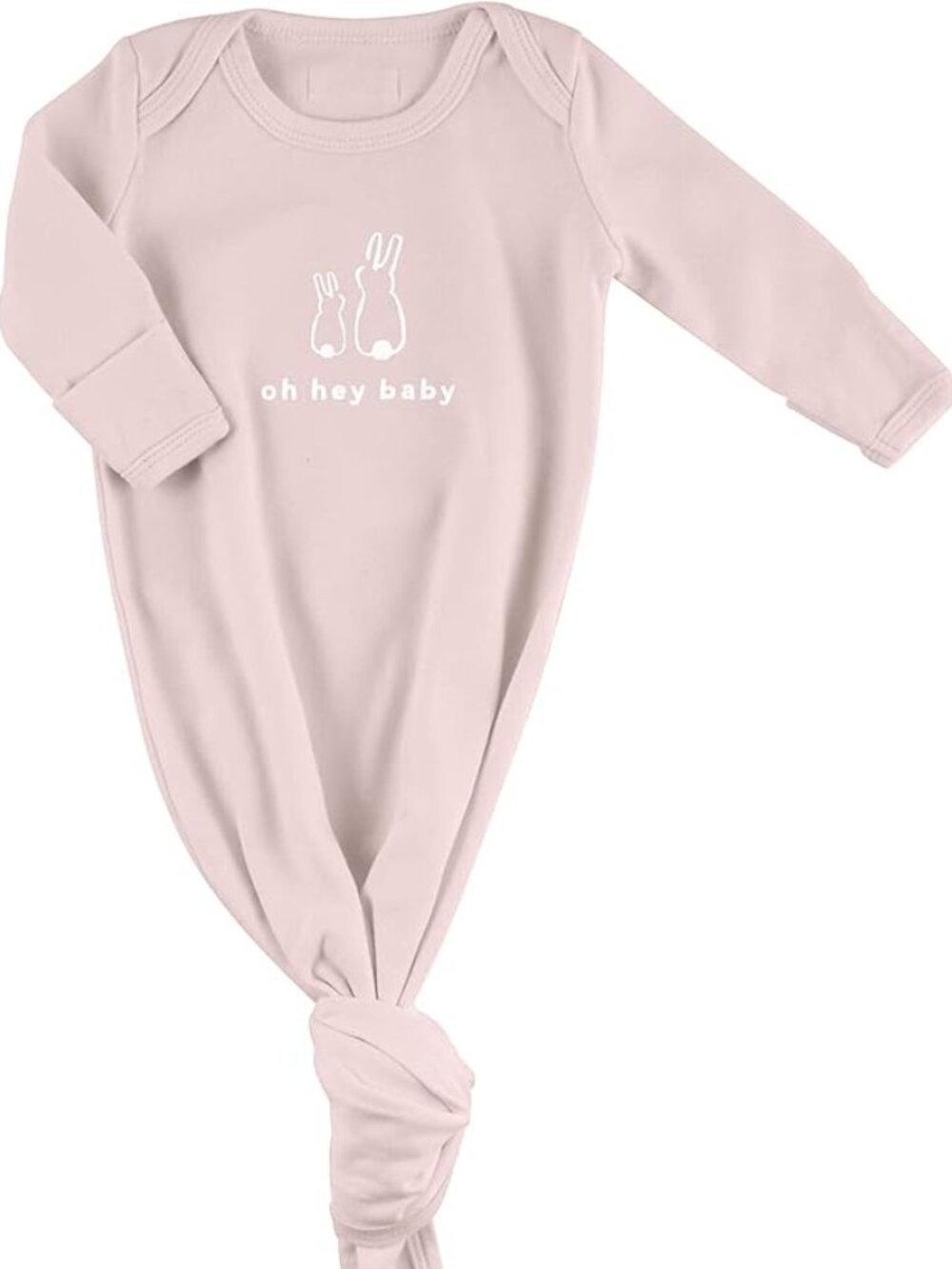 Stephan Baby:Baby Girl Newborn Knot Sleeping Gown "Oh Hey Baby" Cotton Blend NEW